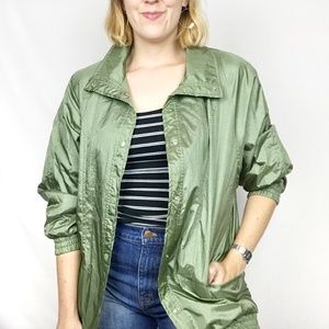 Vintage Haband Green Windbreaker Jacket Satin